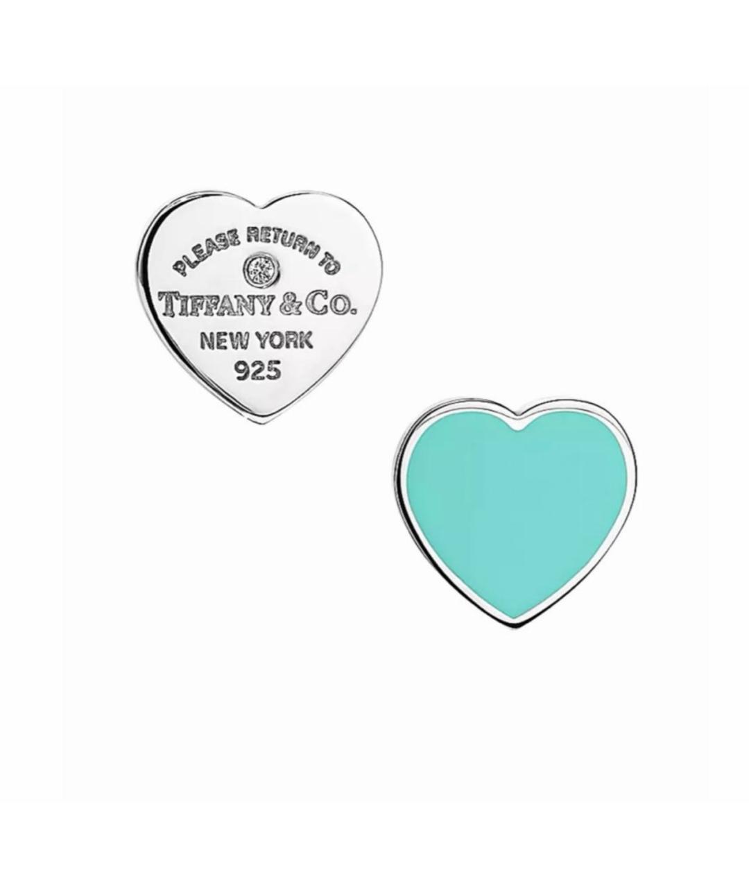 TIFFANY&CO Бирюзовые серебряные серьги, фото 6