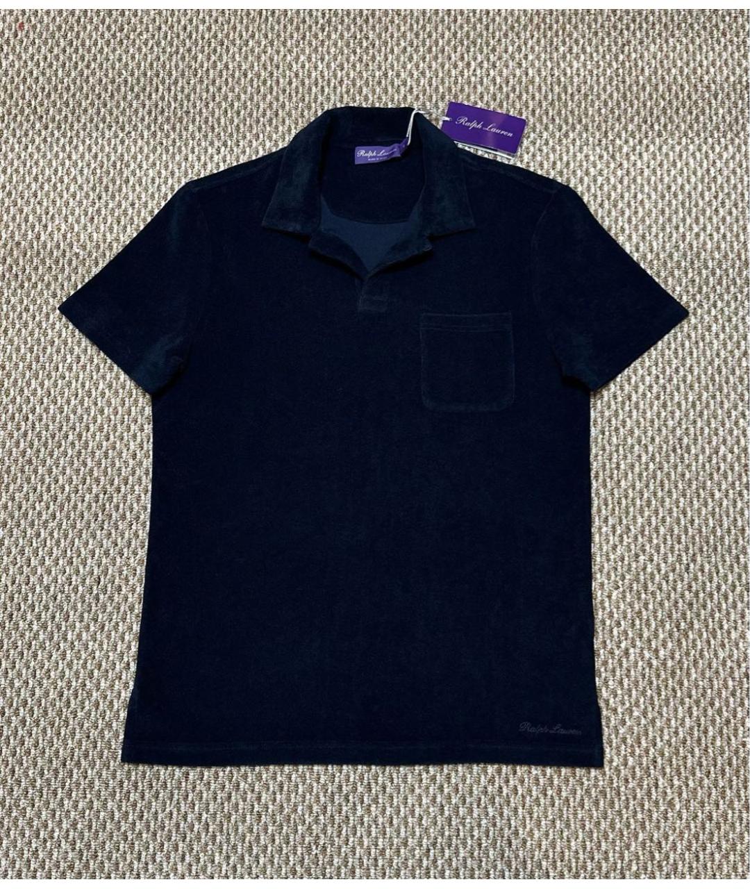 RALPH LAUREN Темно-синяя хлопковая футболка, фото 2
