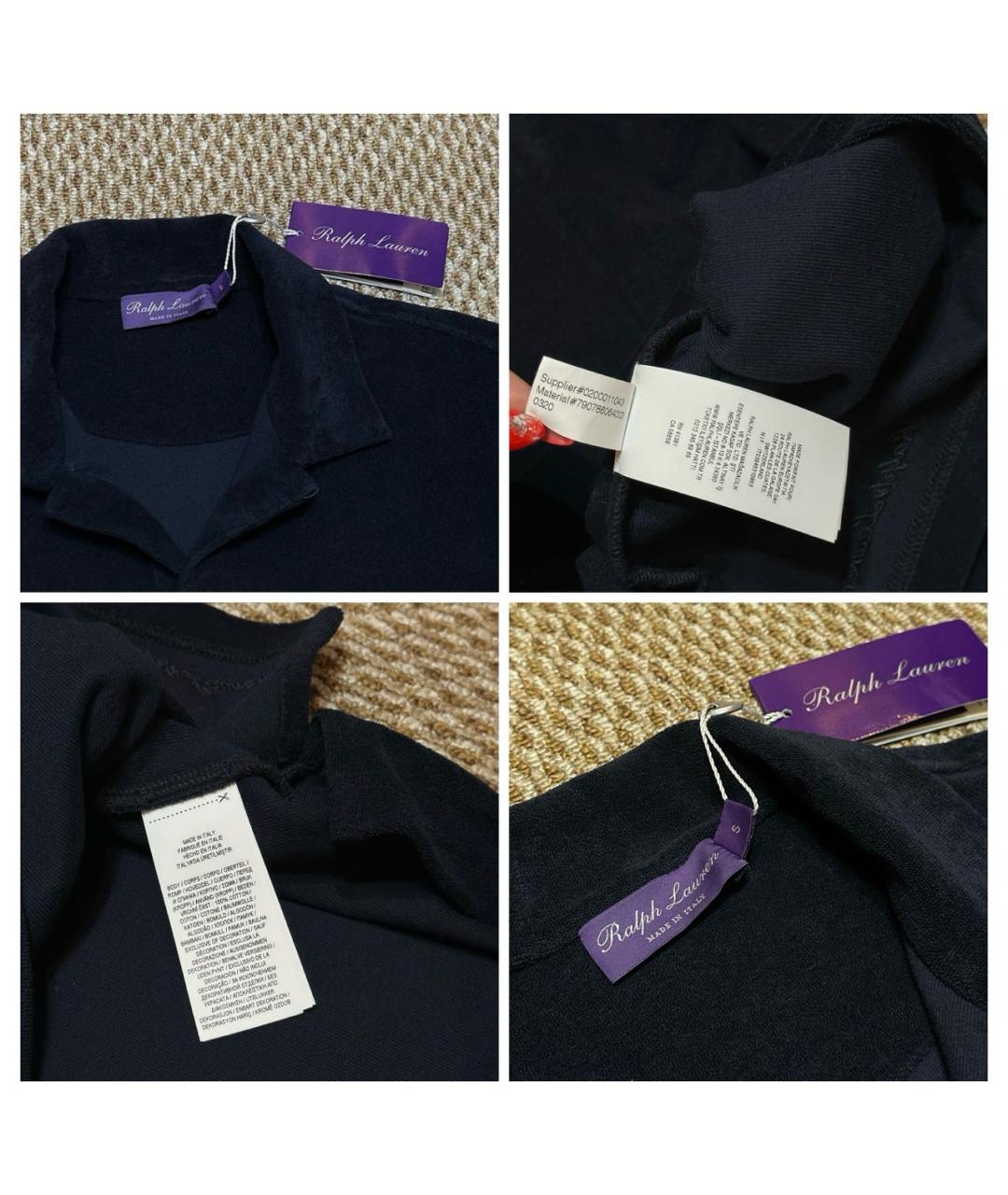 RALPH LAUREN Темно-синяя хлопковая футболка, фото 4