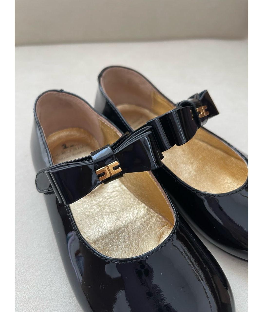 ELISABETTA FRANCHI Черные балетки и туфли из лакированной кожи, фото 5