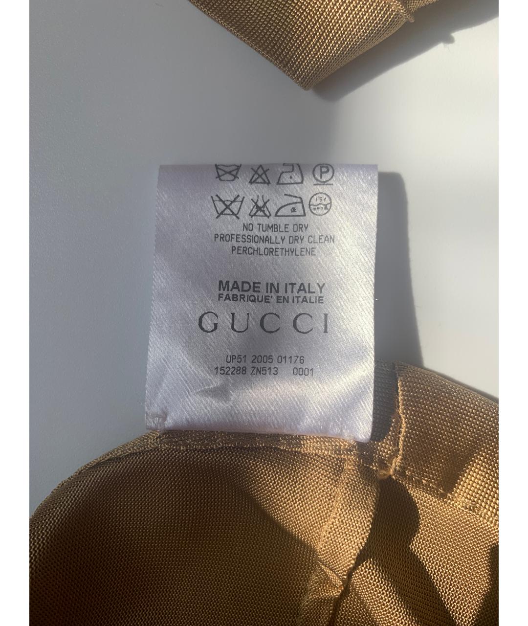 GUCCI Золотое вискозное коктейльное платье, фото 5