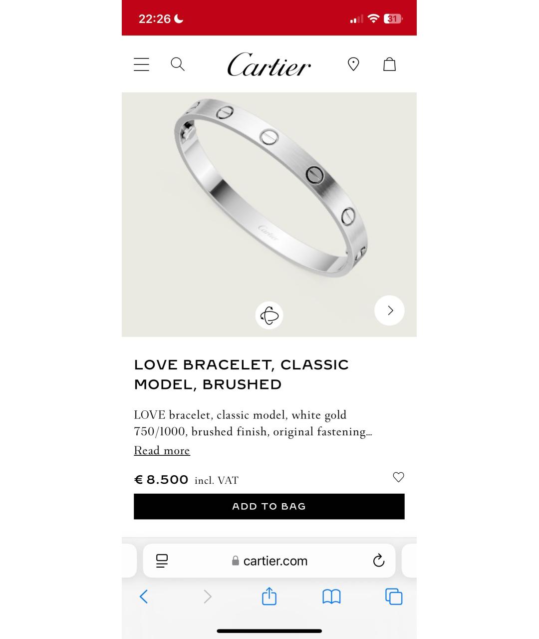 CARTIER Браслет из белого золота, фото 5