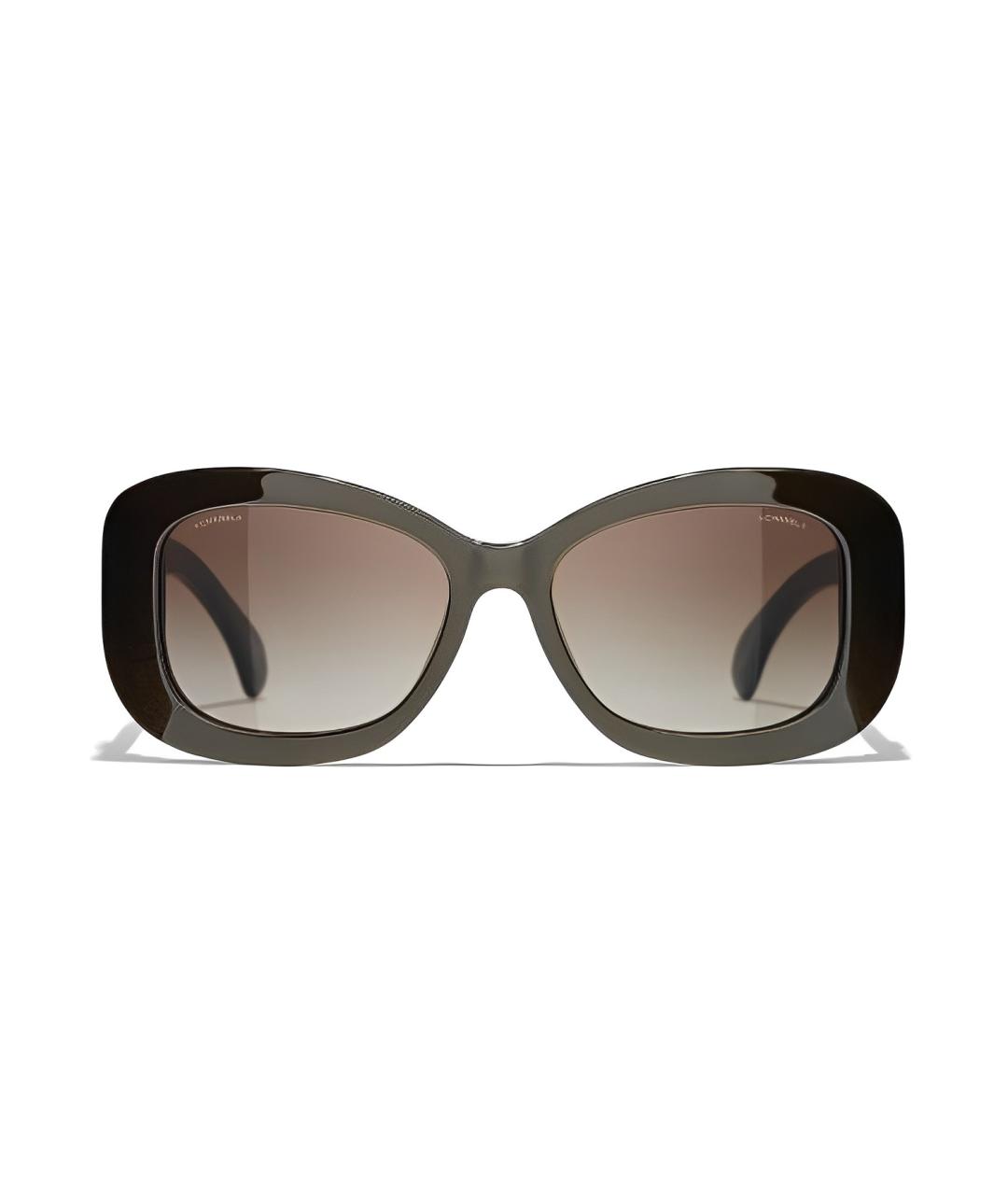 CHANEL Коричневые пластиковые солнцезащитные очки, фото 1