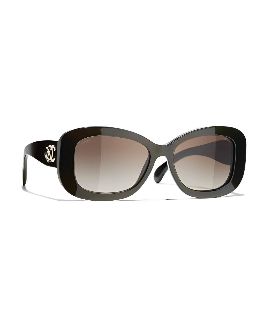 CHANEL Коричневые пластиковые солнцезащитные очки, фото 3