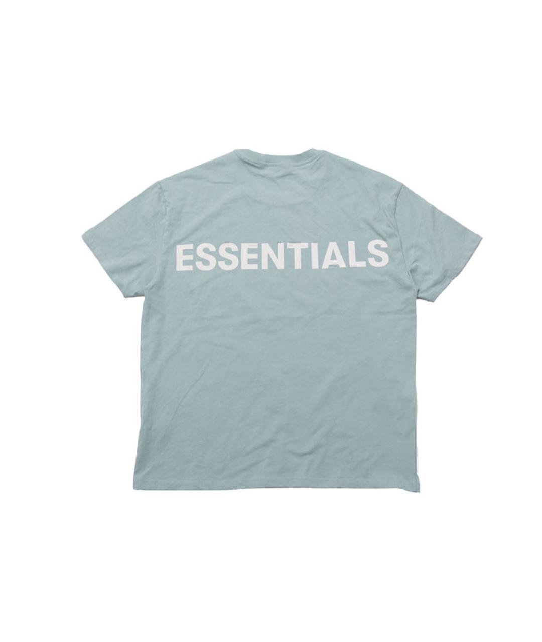 FEAR OF GOD ESSENTIALS Голубая хлопковая футболка, фото 2