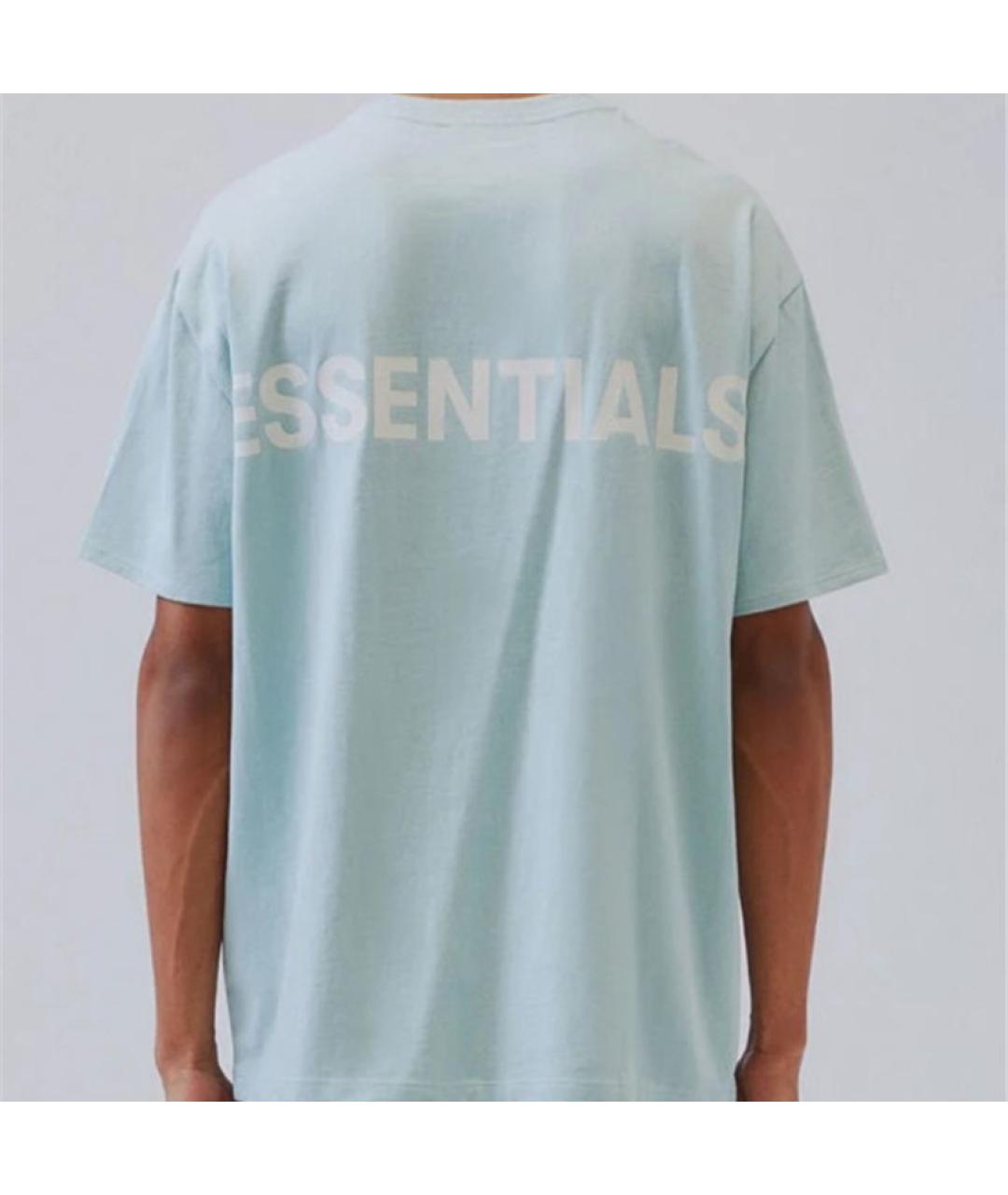FEAR OF GOD ESSENTIALS Голубая хлопковая футболка, фото 3