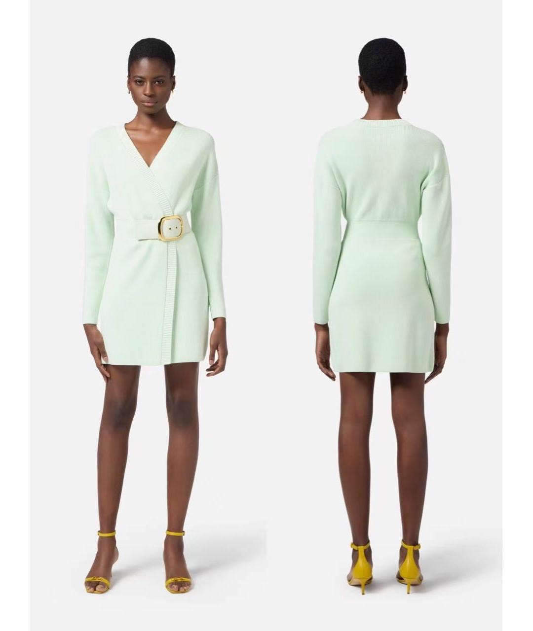 ELISABETTA FRANCHI Салатовыое повседневное платье, фото 4