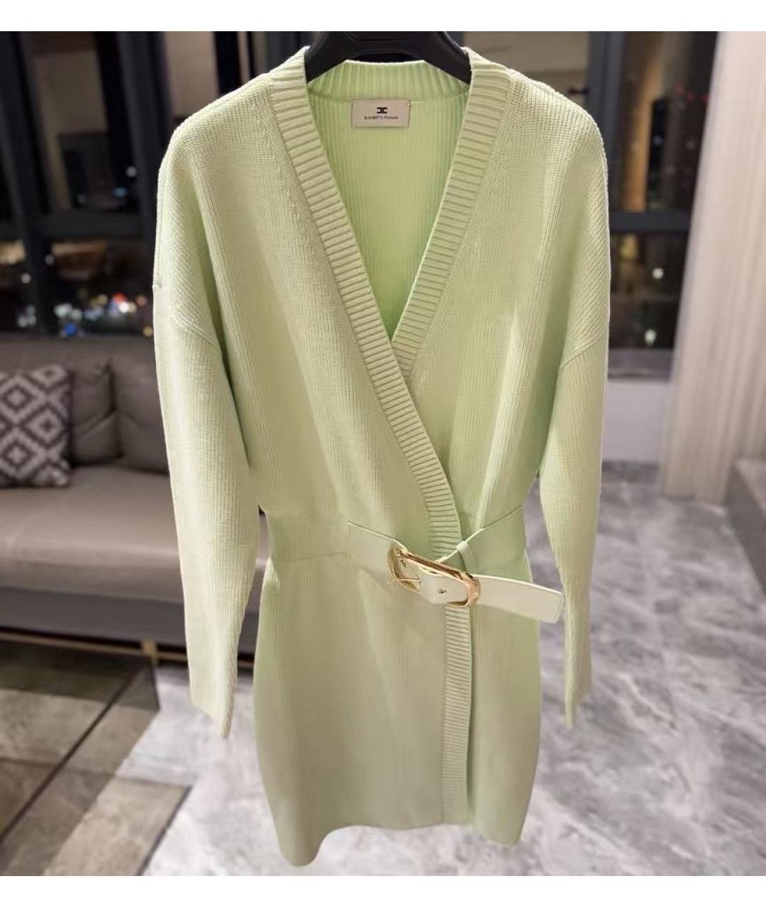 ELISABETTA FRANCHI Салатовыое повседневное платье, фото 3