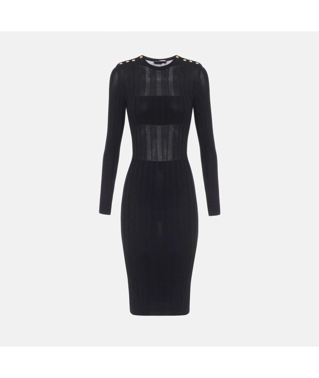 ELISABETTA FRANCHI Черное вискозное повседневное платье, фото 8