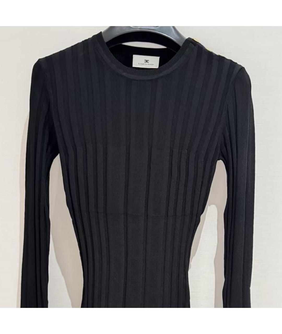 ELISABETTA FRANCHI Черное вискозное повседневное платье, фото 2