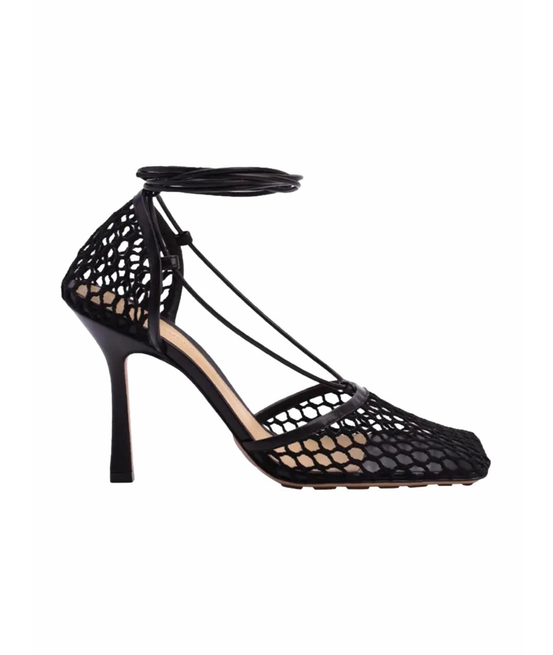 BOTTEGA VENETA Черные текстильные босоножки, фото 1