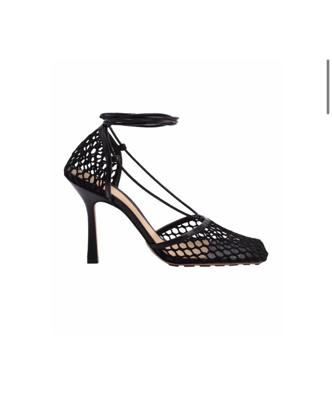 BOTTEGA VENETA Черные текстильные босоножки, фото 7