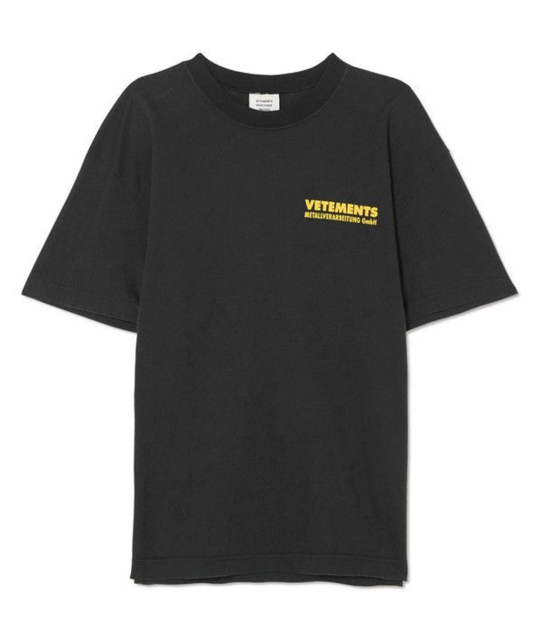VETEMENTS Черная хлопковая футболка, фото 1