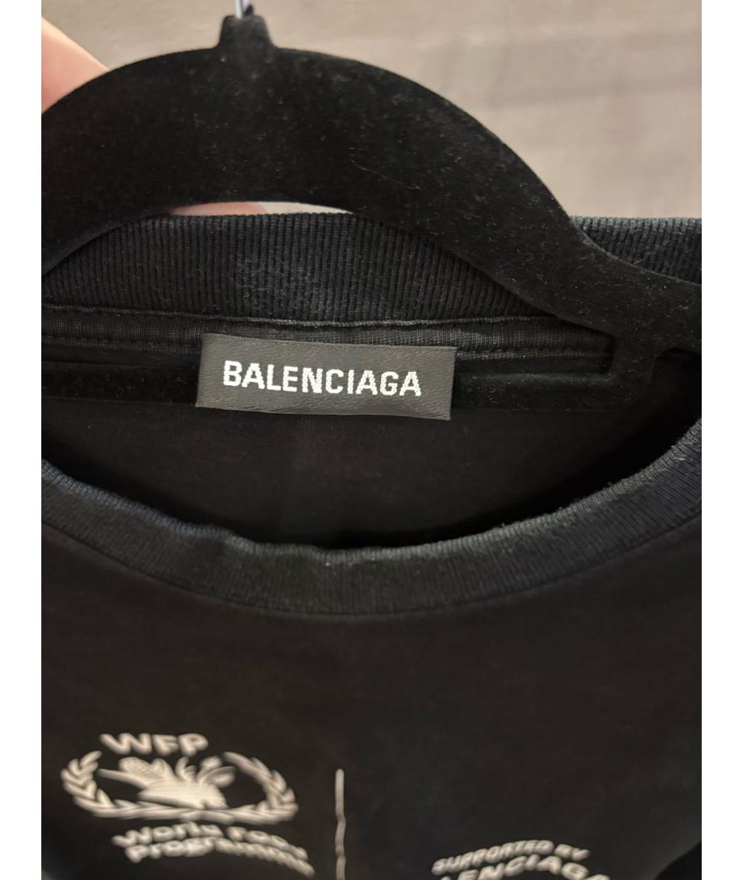 BALENCIAGA Черная хлопковая футболка, фото 5