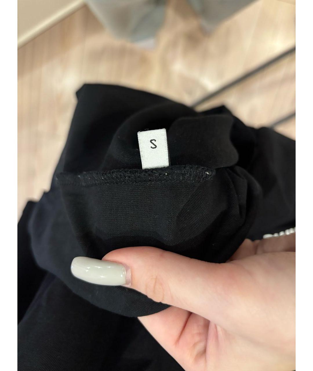 BALENCIAGA Черная хлопковая футболка, фото 4