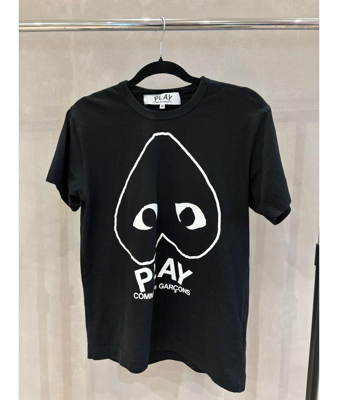 COMME DES GARÇONS PLAY Черная хлопковая футболка, фото 2