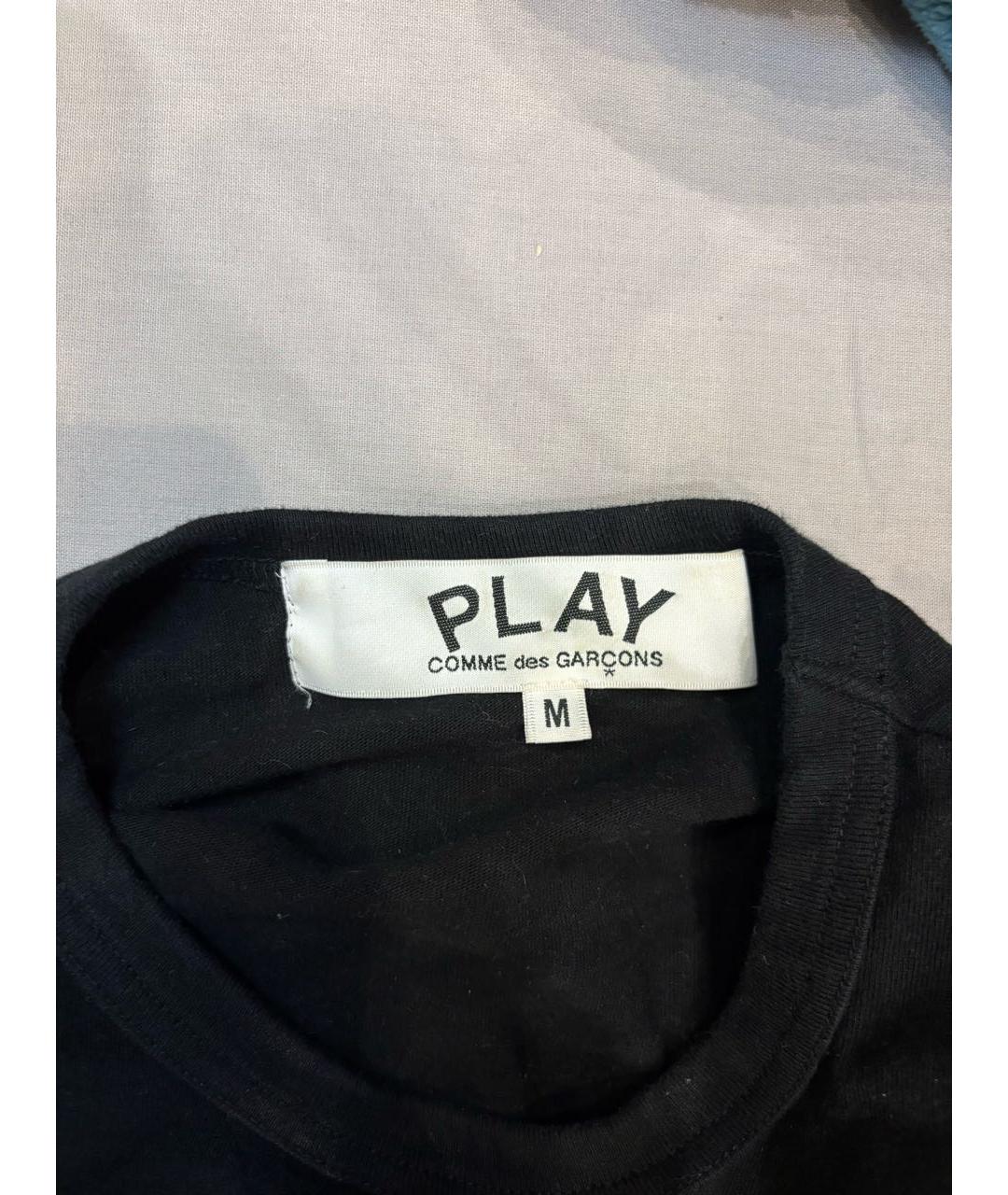 COMME DES GARÇONS PLAY Черная хлопковая футболка, фото 4