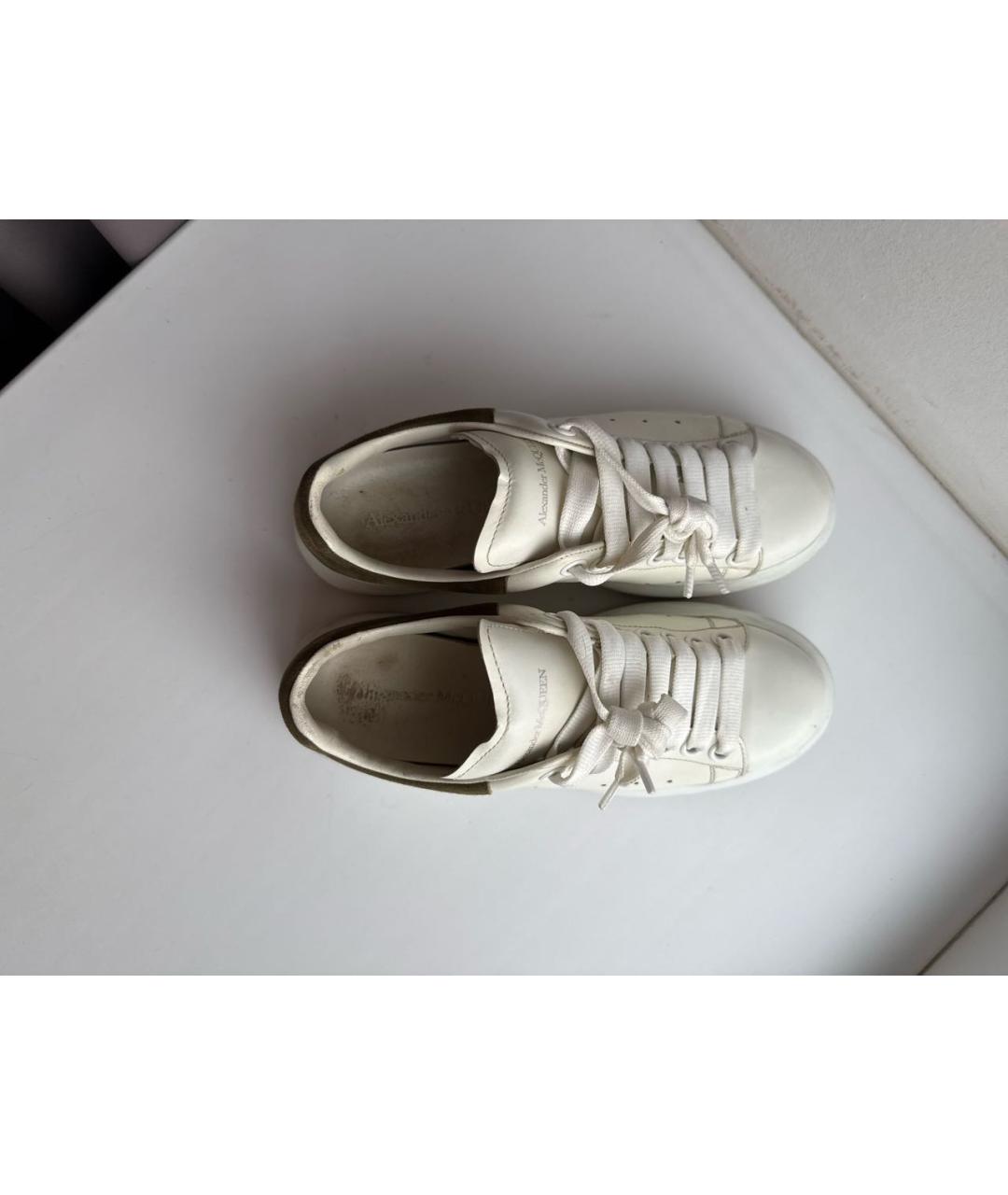ALEXANDER MCQUEEN Белые кожаные кеды, фото 3