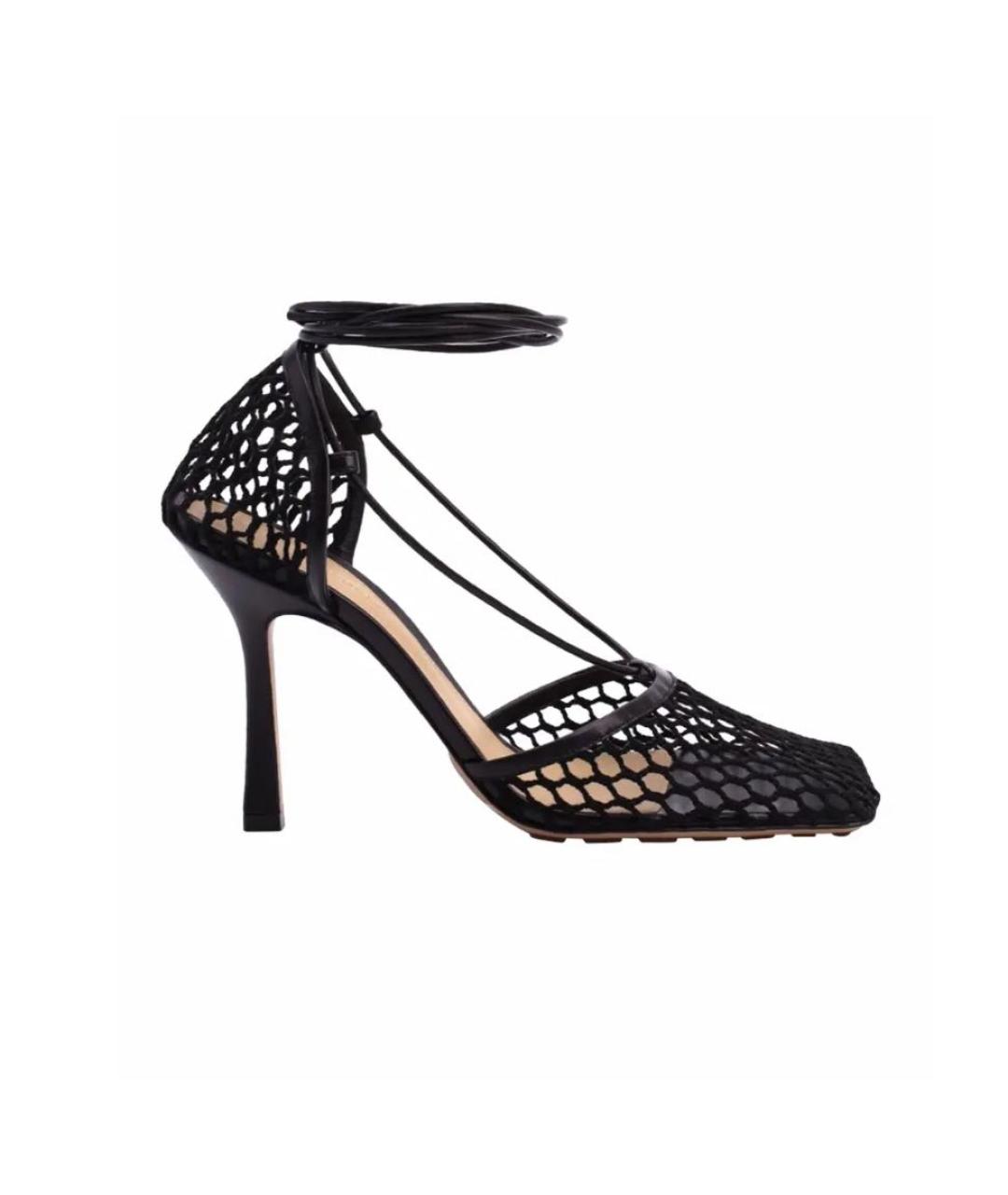 BOTTEGA VENETA Черные текстильные босоножки, фото 1