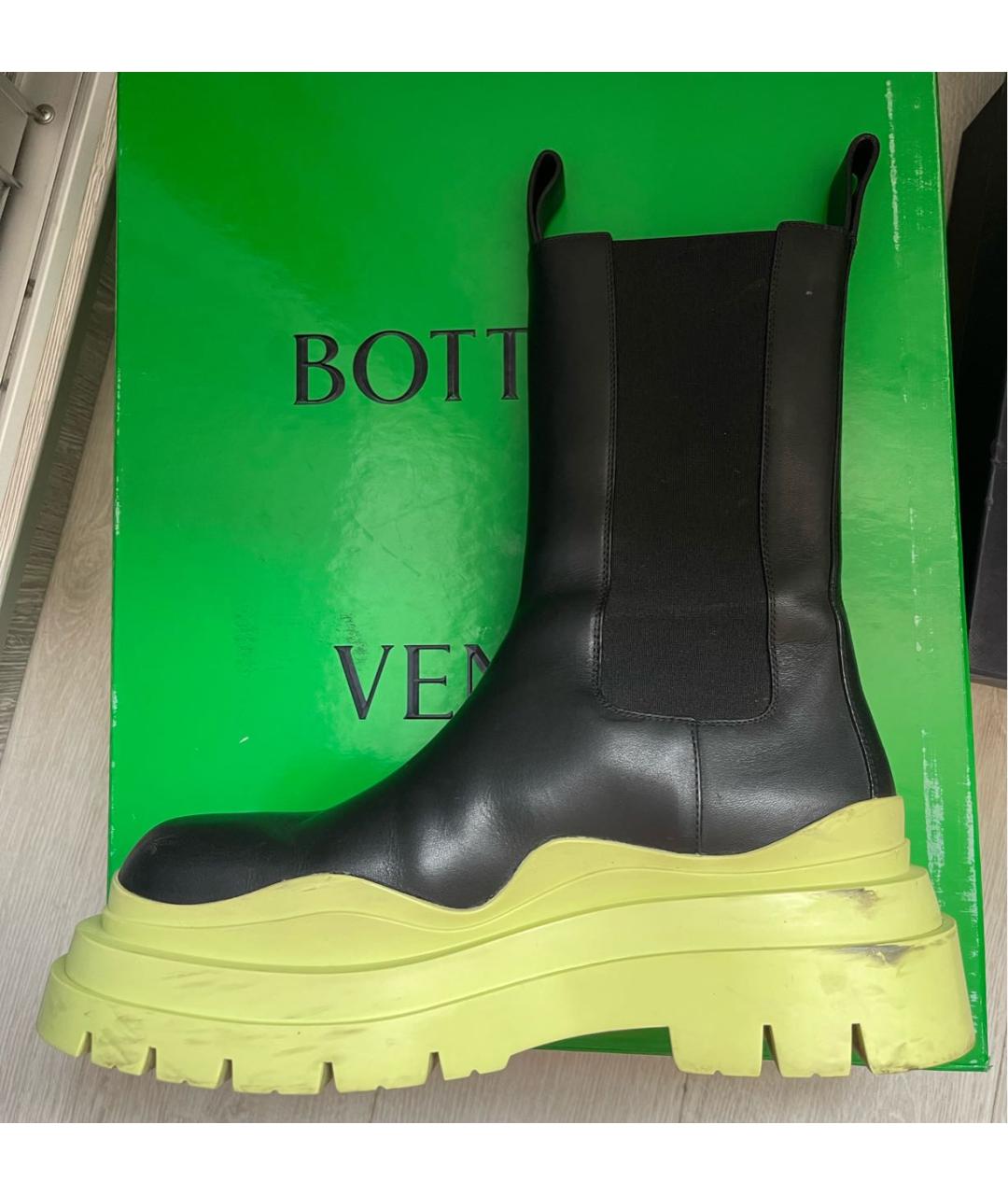 BOTTEGA VENETA Черные кожаные ботинки, фото 6