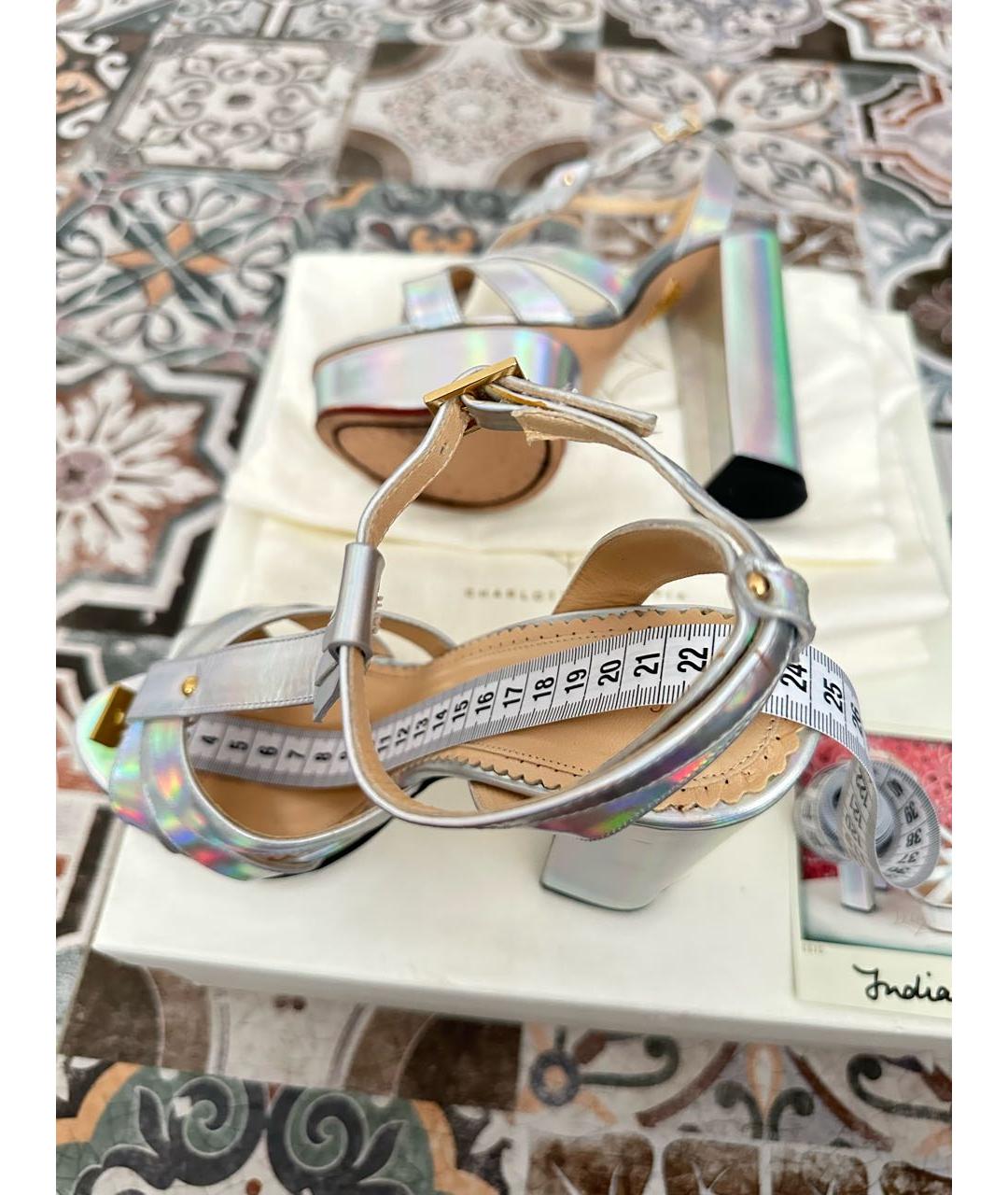 CHARLOTTE OLYMPIA Серебряные босоножки, фото 5