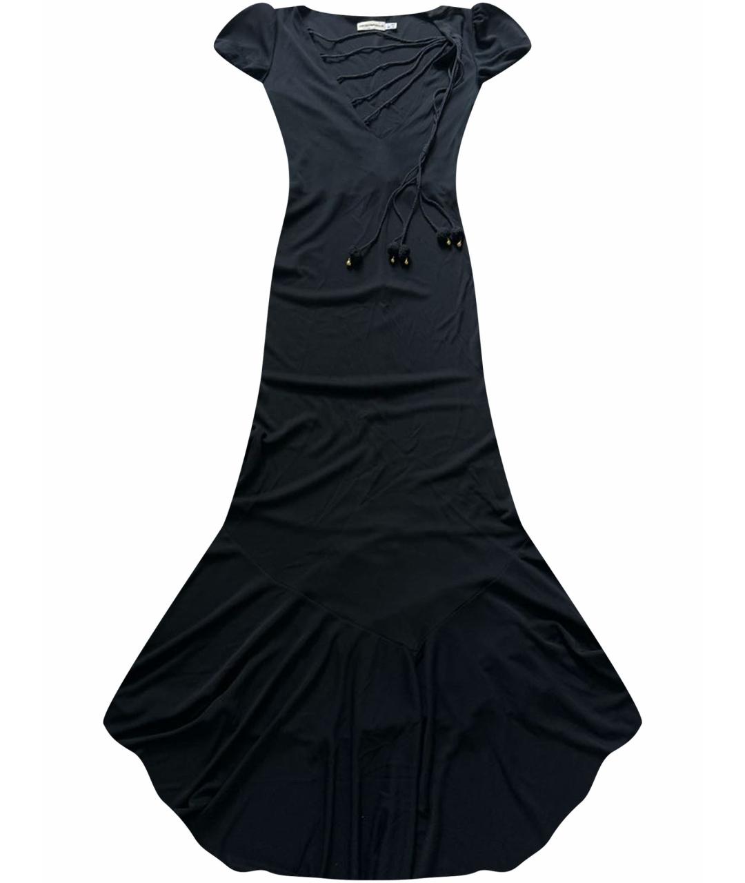 EMPORIO ARMANI Черное вискозное коктейльное платье, фото 1