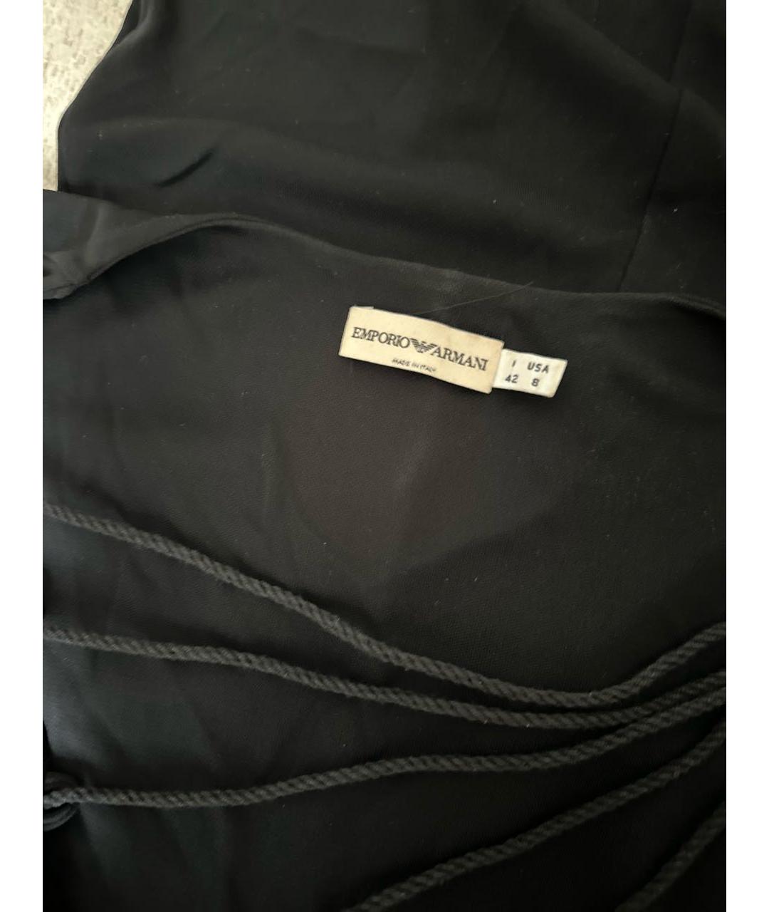 EMPORIO ARMANI Черное вискозное коктейльное платье, фото 3