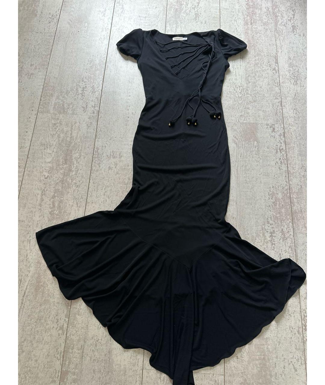 EMPORIO ARMANI Черное вискозное коктейльное платье, фото 5