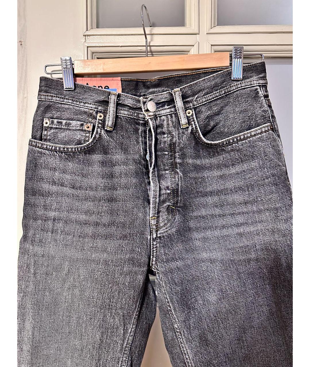 ACNE STUDIOS Антрацитовые хлопковые прямые джинсы, фото 7
