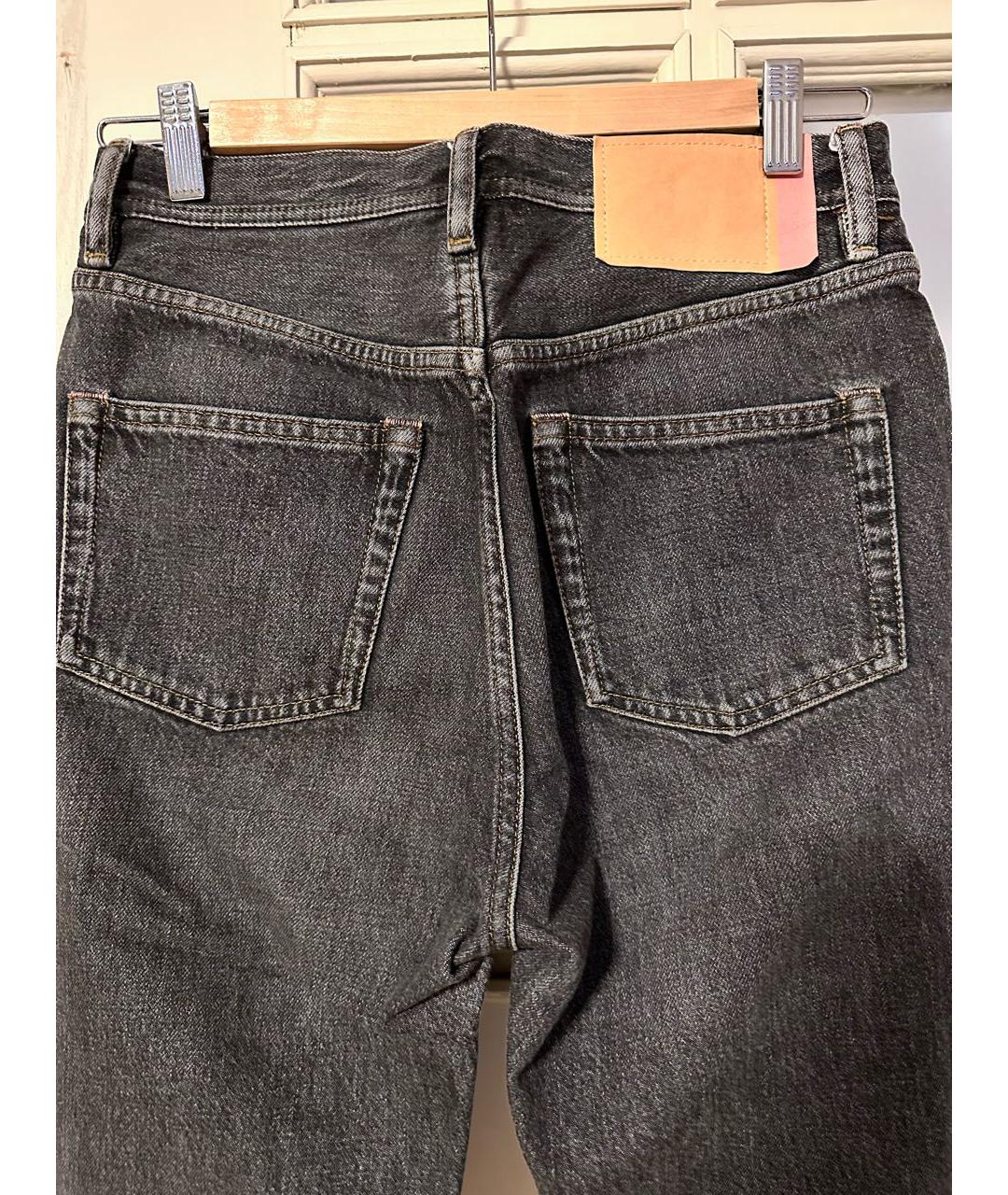 ACNE STUDIOS Антрацитовые хлопковые прямые джинсы, фото 5