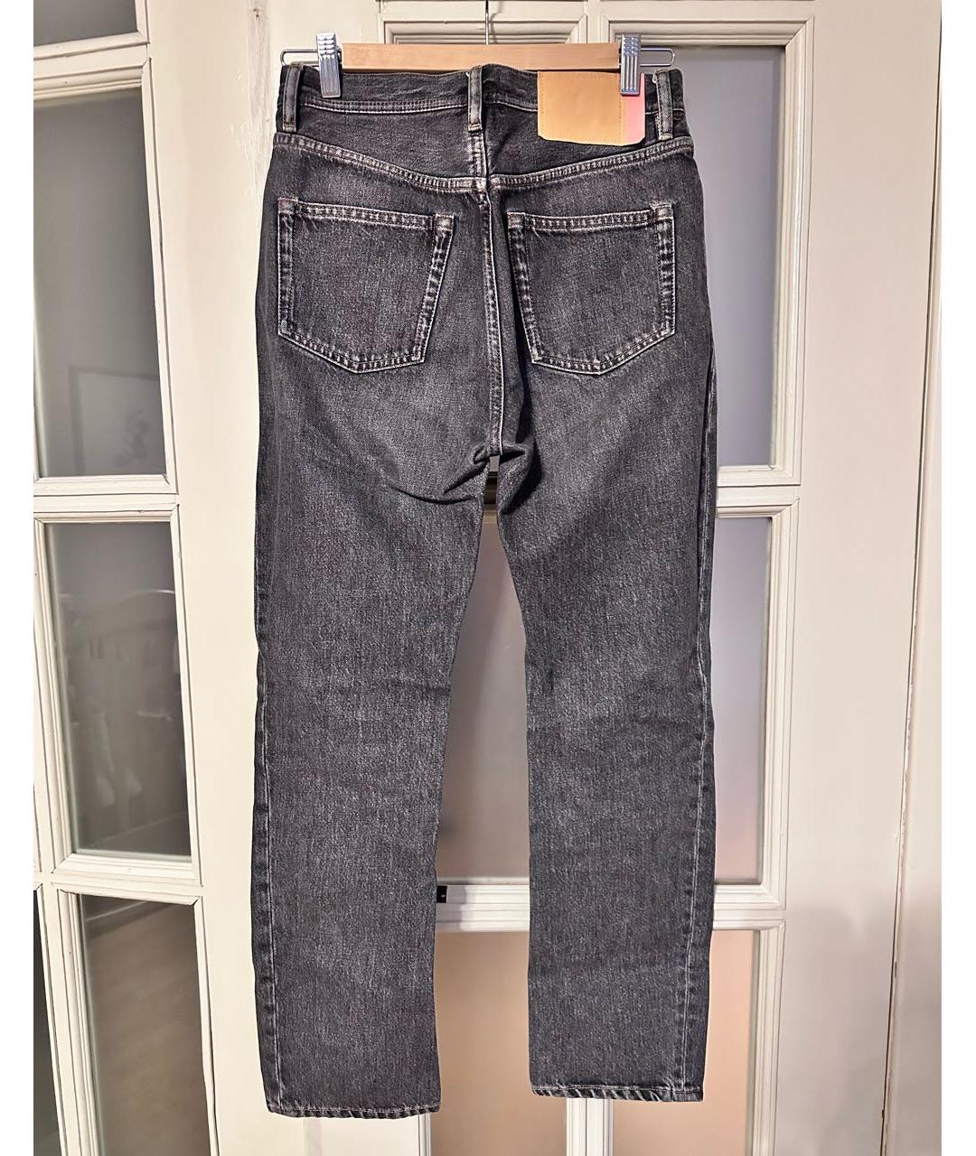 ACNE STUDIOS Антрацитовые хлопковые прямые джинсы, фото 2