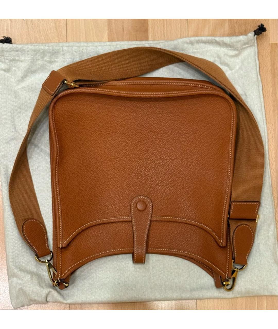 HERMES Коричневая кожаная сумка через плечо, фото 2