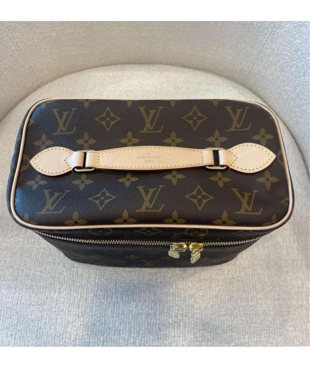 LOUIS VUITTON Коричневая косметичка, фото 5