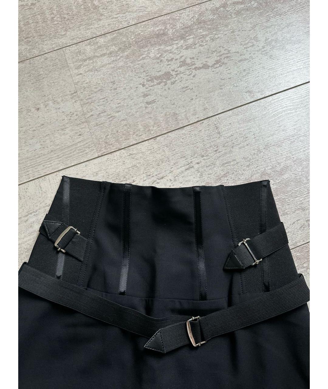 DOLCE&GABBANA Черная шерстяная юбка миди, фото 3