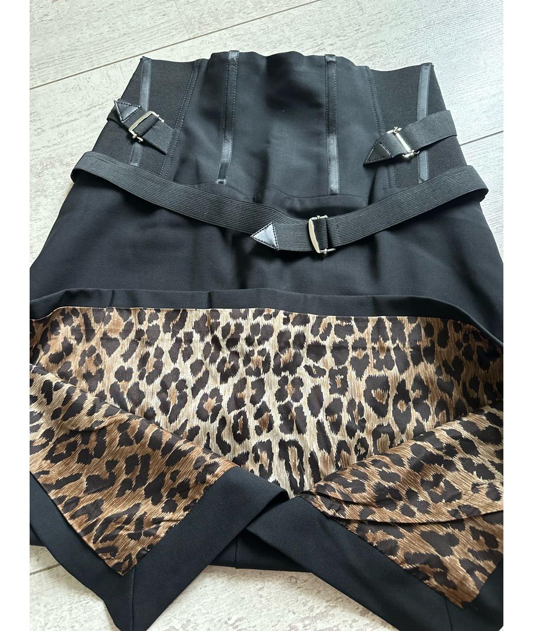 DOLCE&GABBANA Черная шерстяная юбка миди, фото 4