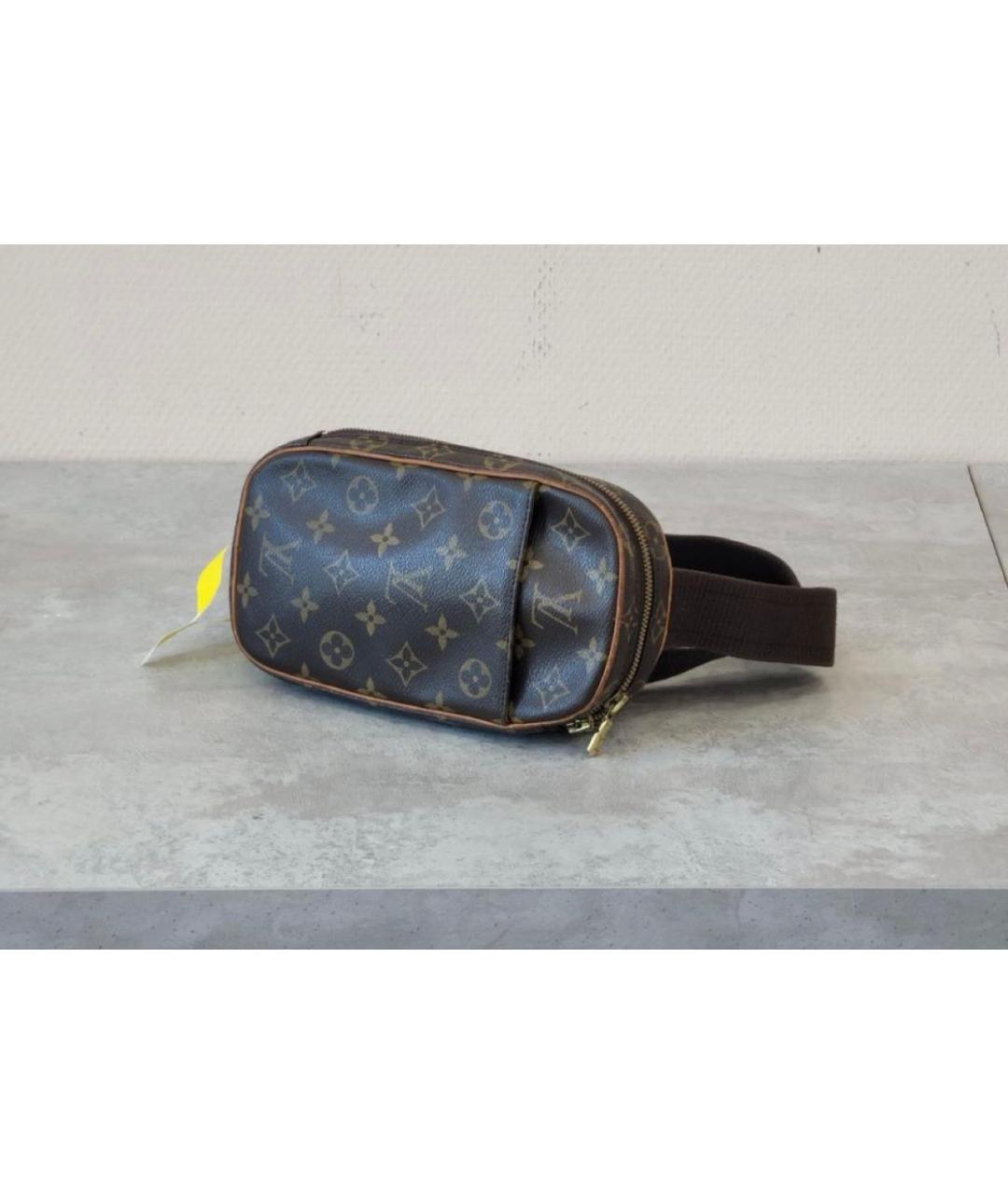 LOUIS VUITTON Коричневая кожаная поясная сумка, фото 6