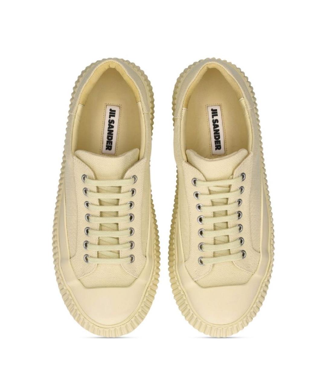 JIL SANDER Бежевые текстильные кеды, фото 2