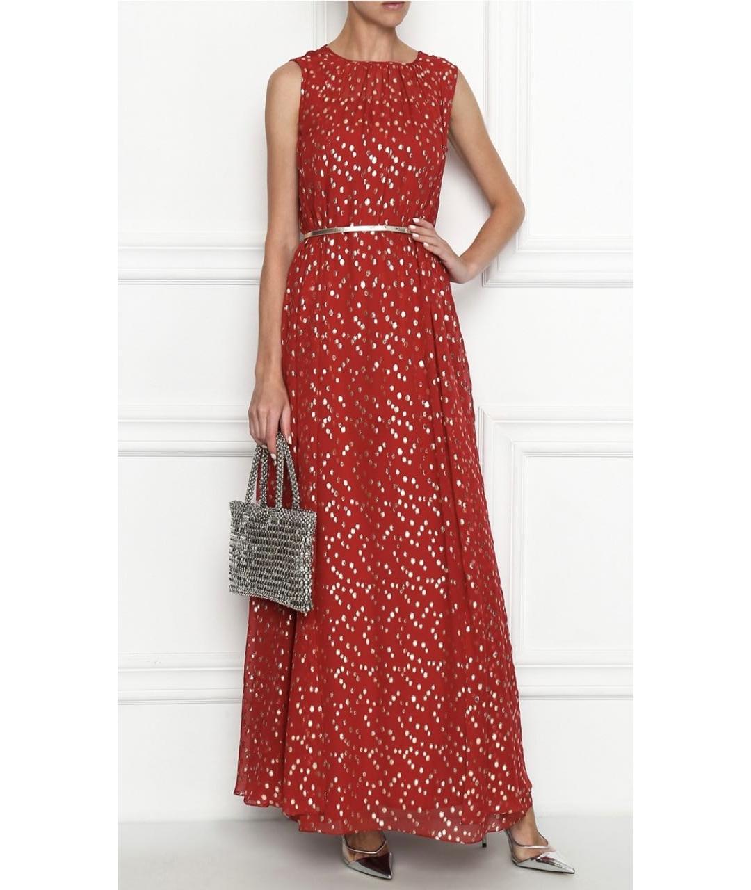 MAX MARA Бордовое шифоновое вечернее платье, фото 4