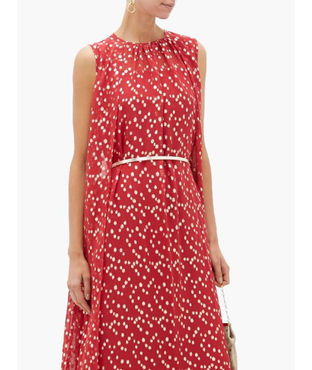 MAX MARA Бордовое шифоновое вечернее платье, фото 5