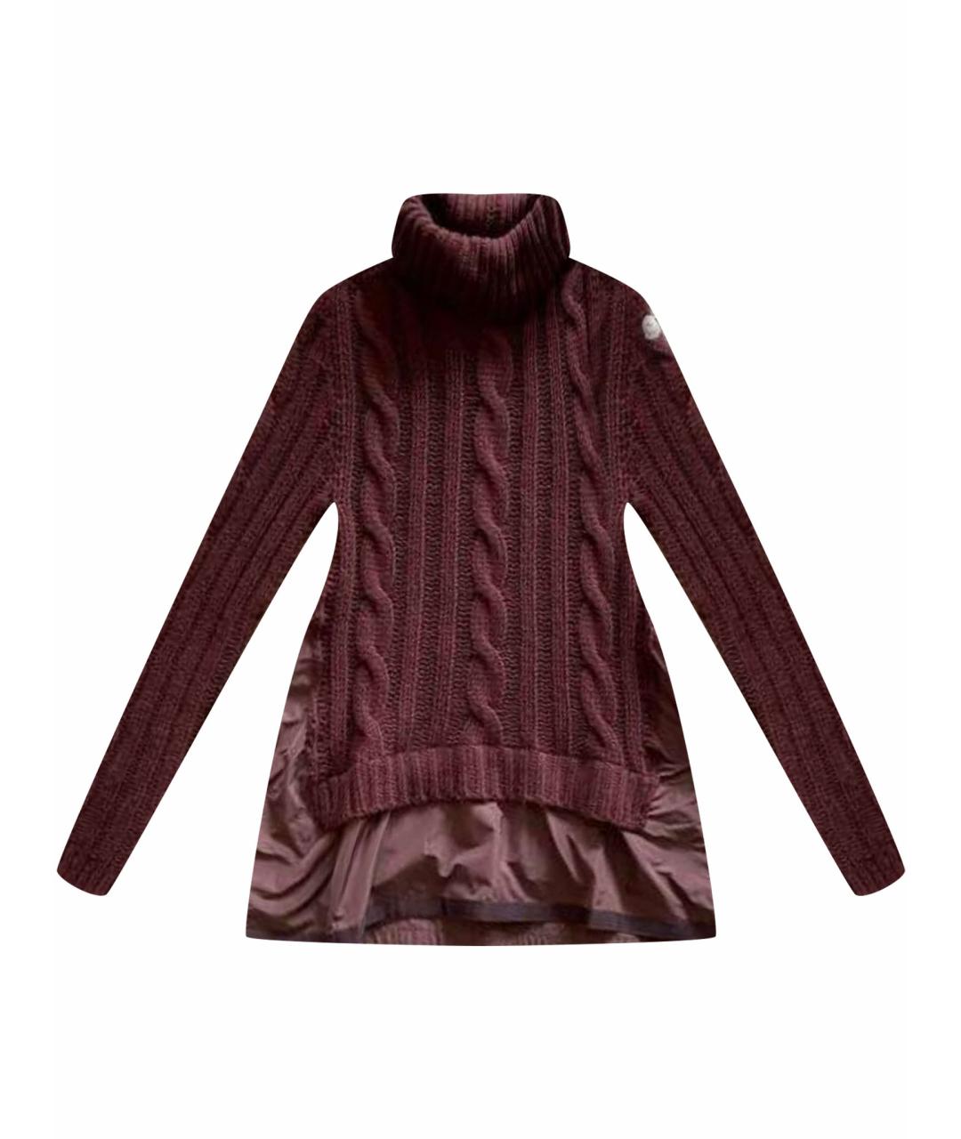 MONCLER GRENOBLE Бордовый шерстяной джемпер / свитер, фото 1