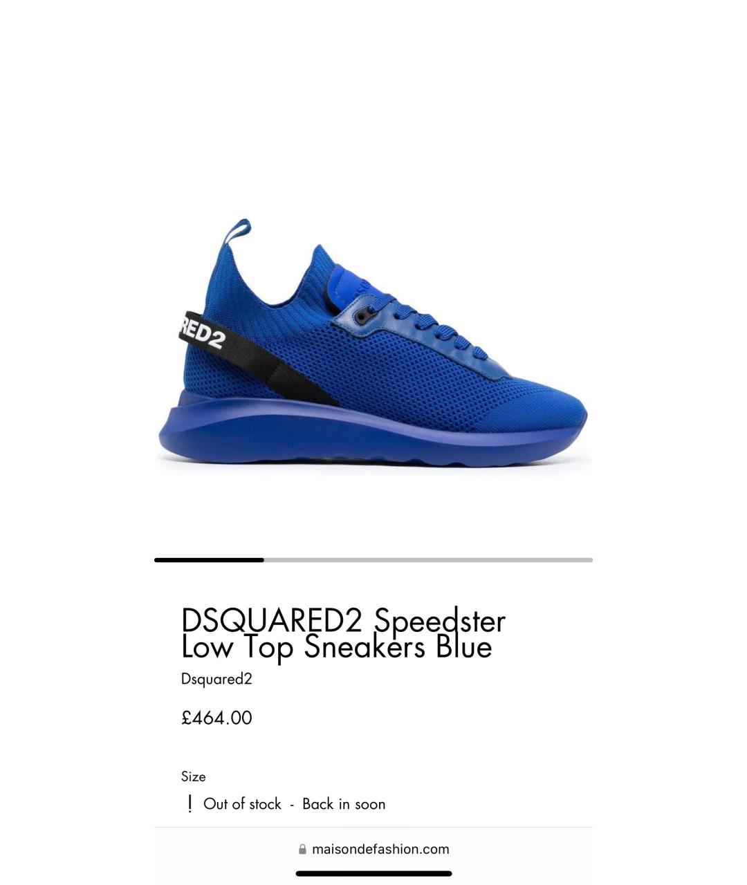 DSQUARED2 Темно-синие синтетические высокие кроссовки / кеды, фото 7