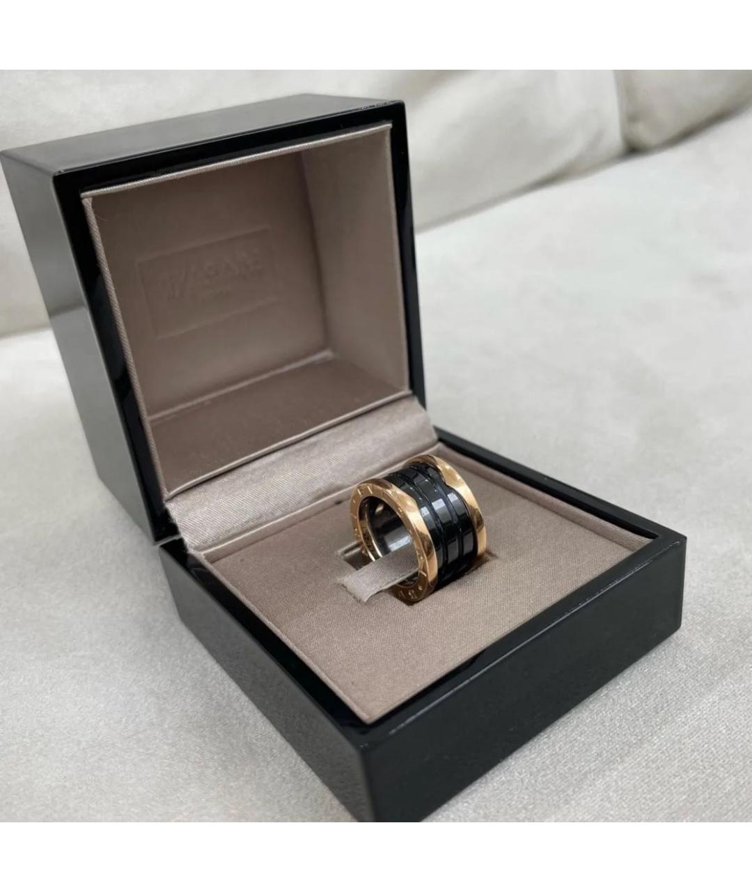 BVLGARI Черное кольцо из розового золота, фото 2