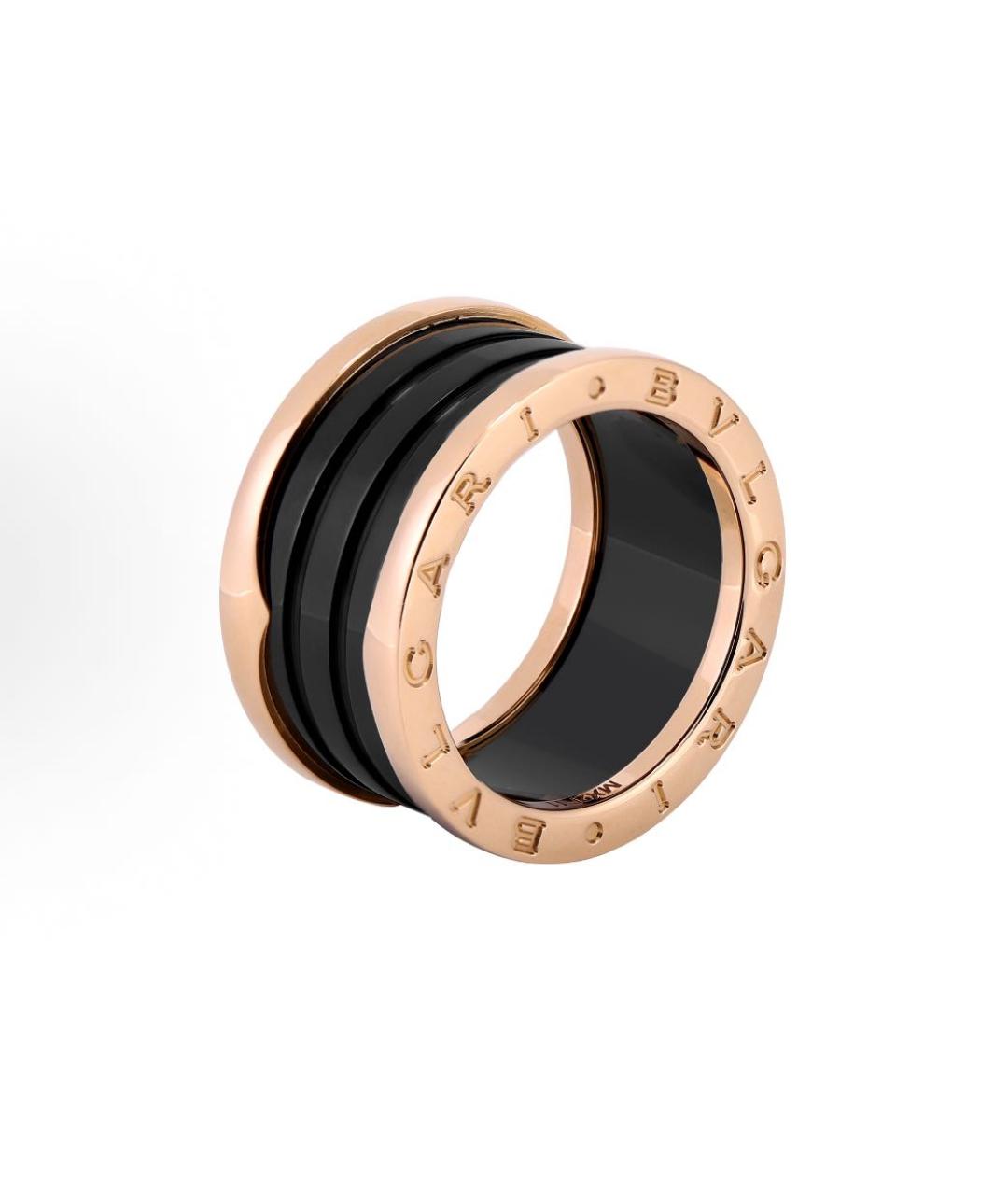 BVLGARI Черное кольцо из розового золота, фото 8