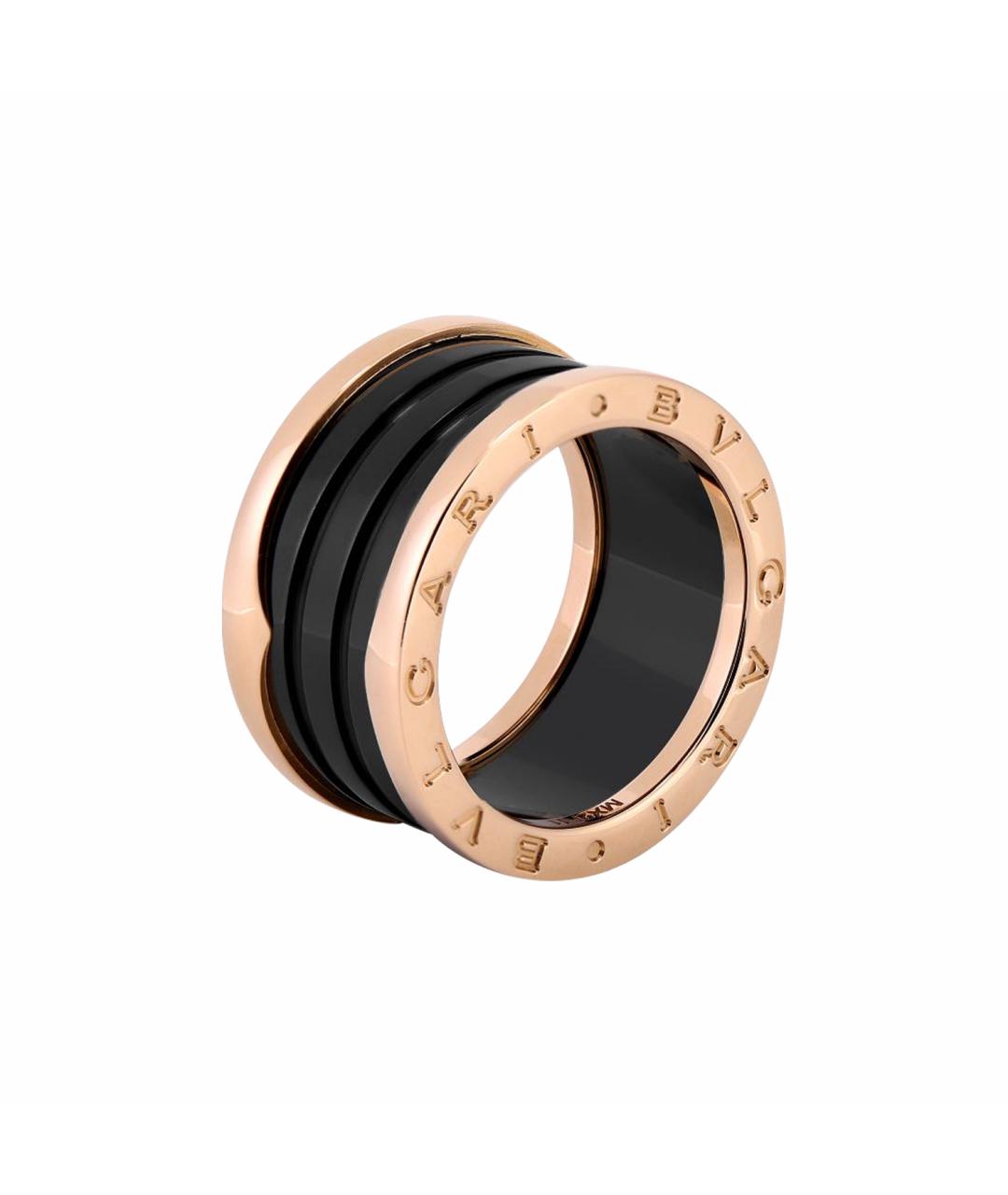 BVLGARI Черное кольцо из розового золота, фото 1