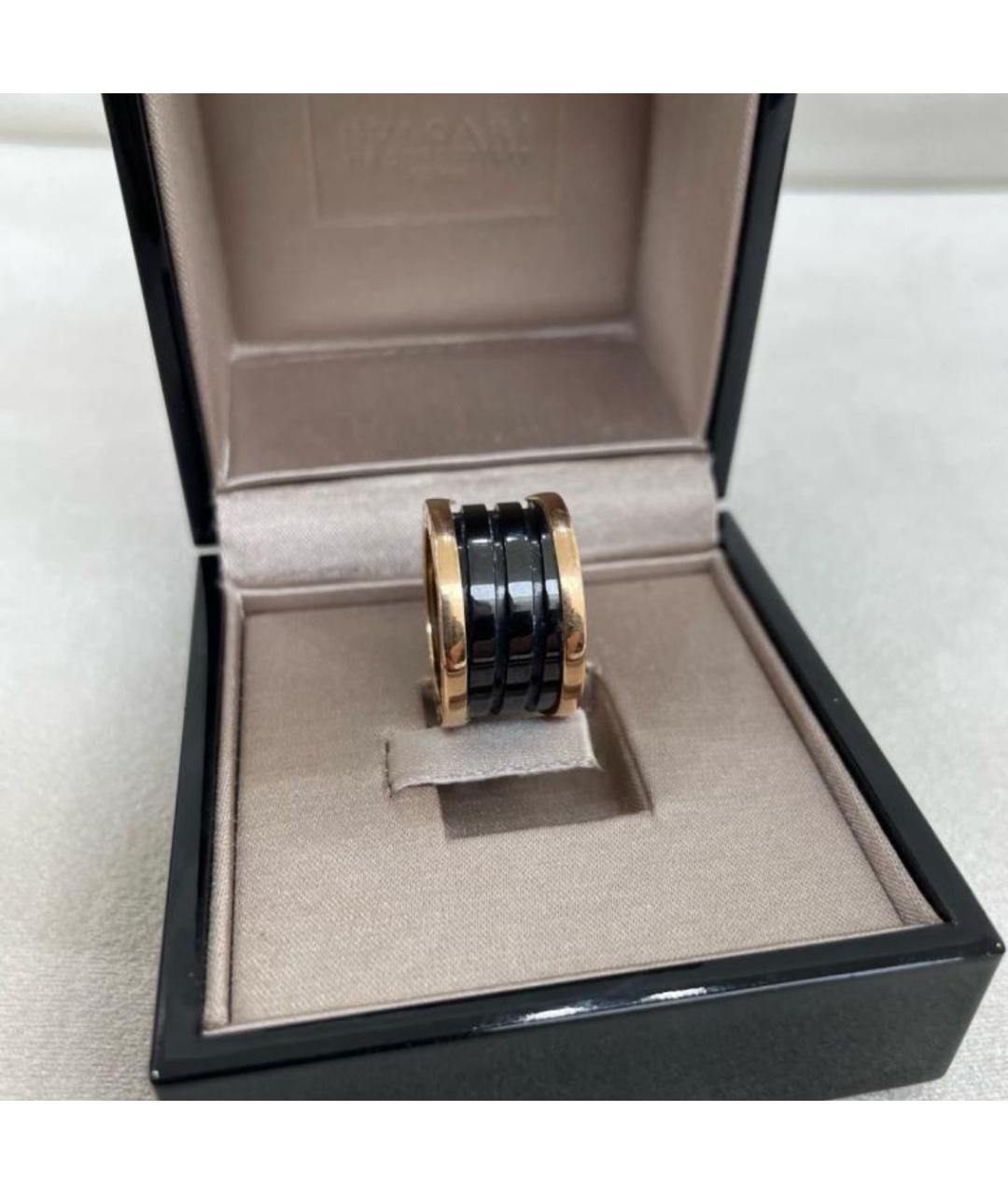 BVLGARI Черное кольцо из розового золота, фото 4