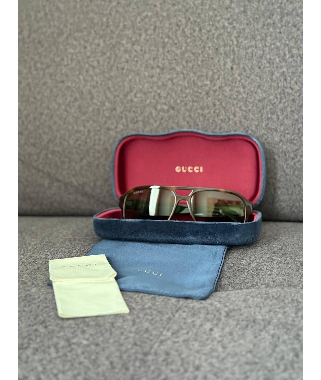 GUCCI Зеленые пластиковые солнцезащитные очки, фото 5