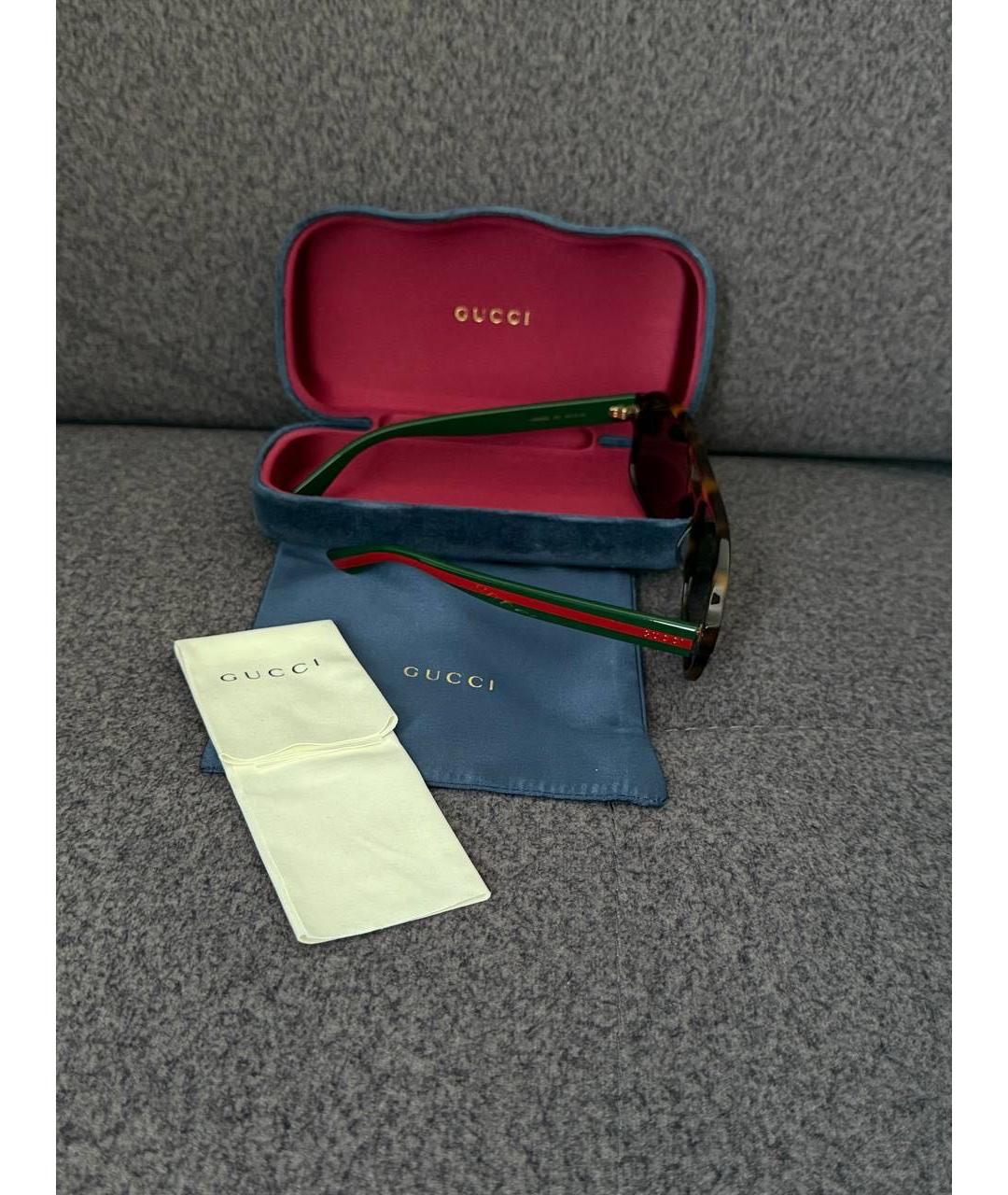 GUCCI Зеленые пластиковые солнцезащитные очки, фото 4