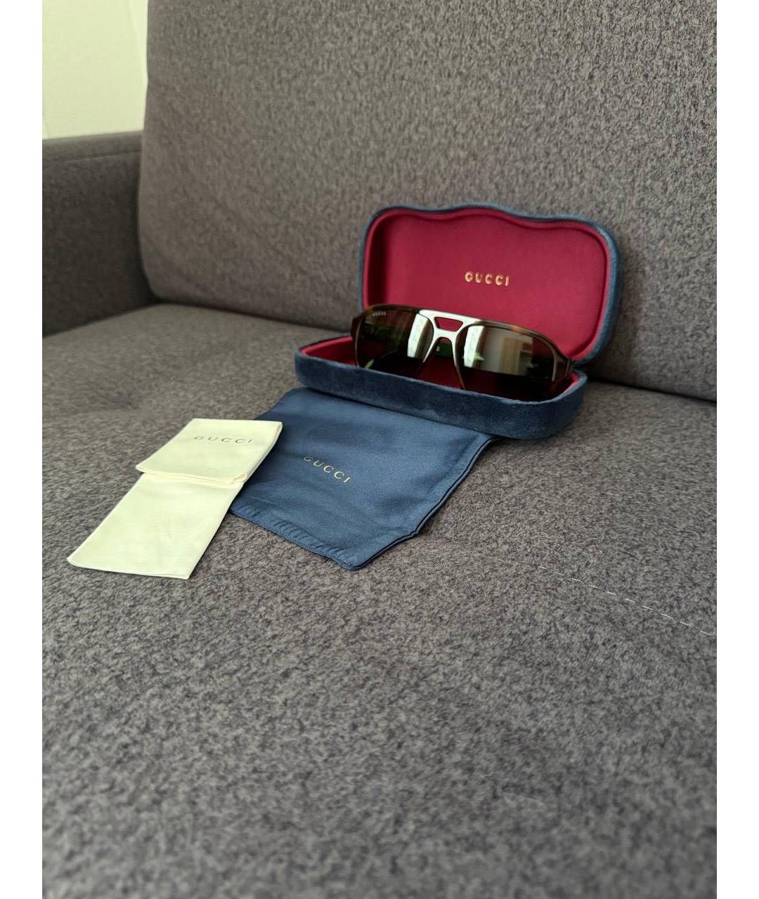 GUCCI Зеленые пластиковые солнцезащитные очки, фото 3