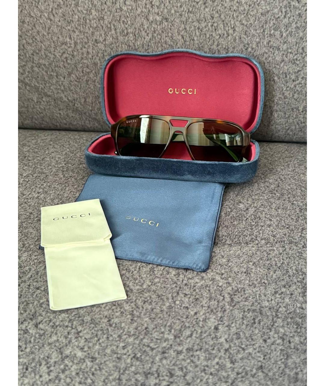 GUCCI Зеленые пластиковые солнцезащитные очки, фото 2