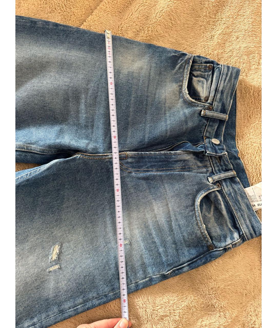 ACNE STUDIOS Синие хлопковые прямые джинсы, фото 4